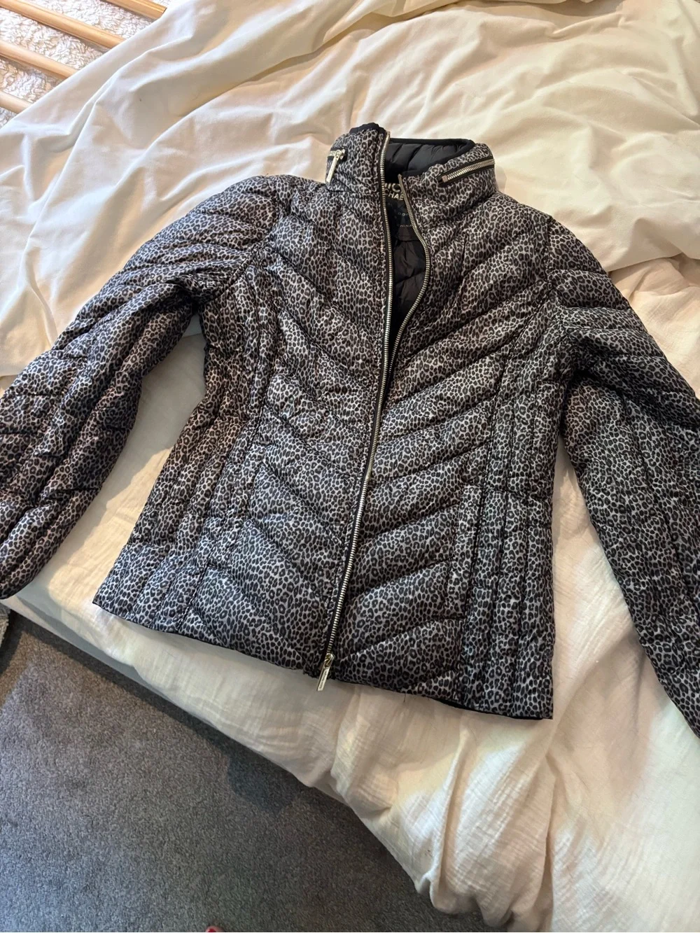 Michael Kors Leopard-Print Puffer Jacket